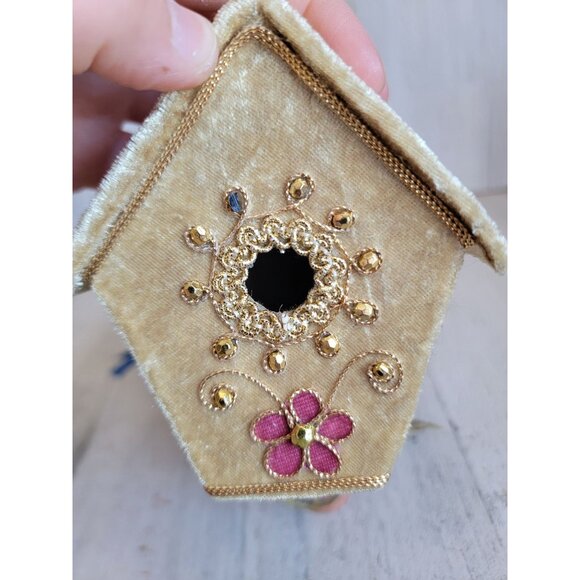 Unique bird house bucket bird ornament Xmas set - Picture 4 of 7